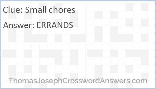 Small chores Answer