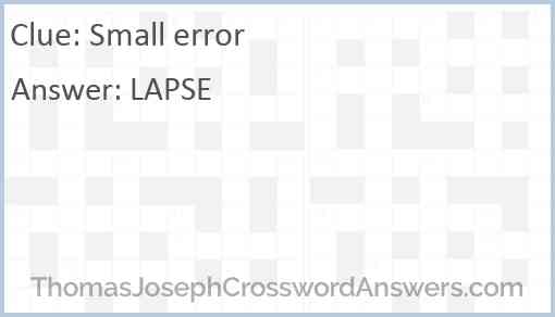 Small error Answer