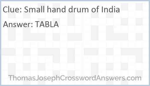 Small hand drum of India Answer