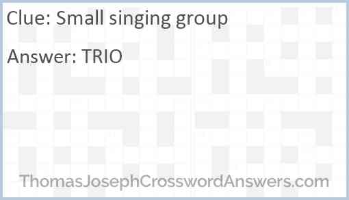 Small singing group Answer