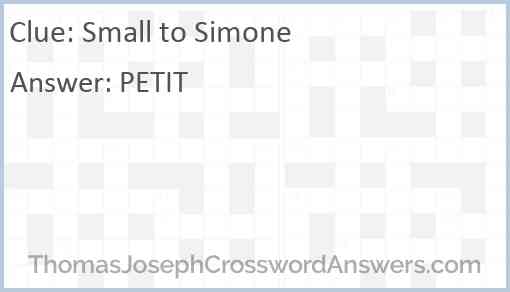Small to Simone Answer