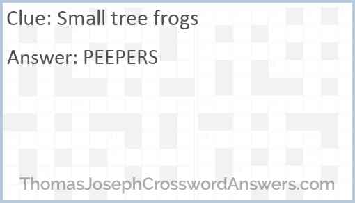 Small tree frogs Answer