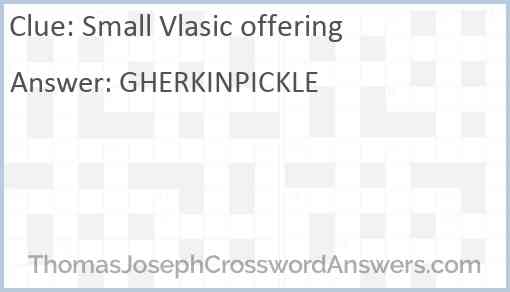 Small Vlasic offering Answer