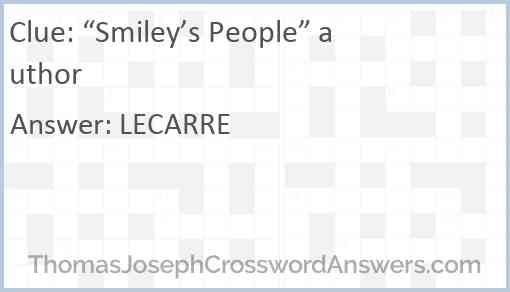 “Smiley’s People” author Answer