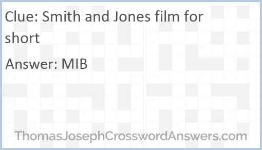 Smith and Jones film for short Answer