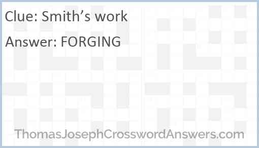 Smith’s work Answer