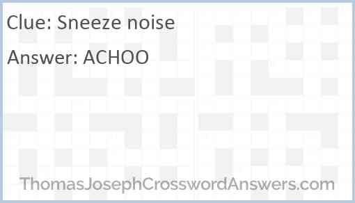 Sneeze noise Answer