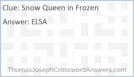 Snow Queen in “Frozen” Answer
