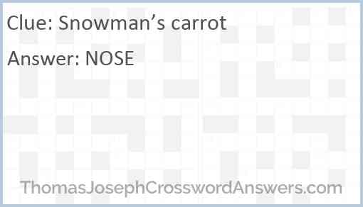 Snowman’s carrot Answer