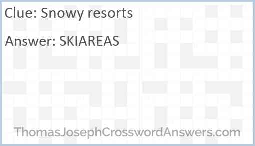 Snowy resorts Answer