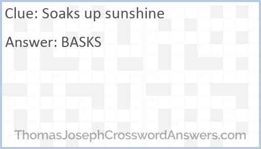 Soaks up sunshine Answer