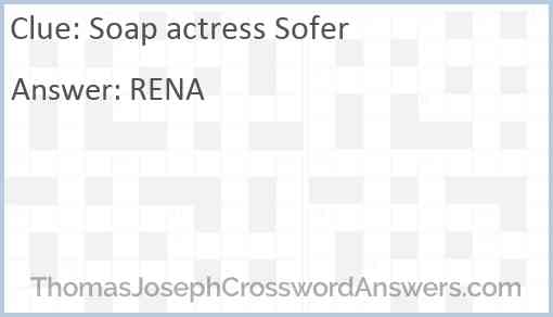 Soap actress Sofer Answer