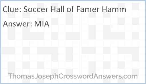 Soccer Hall of Famer Hamm Answer