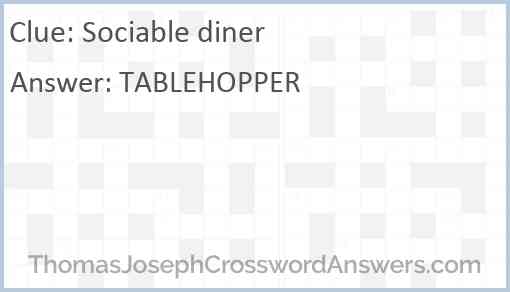 Sociable diner Answer