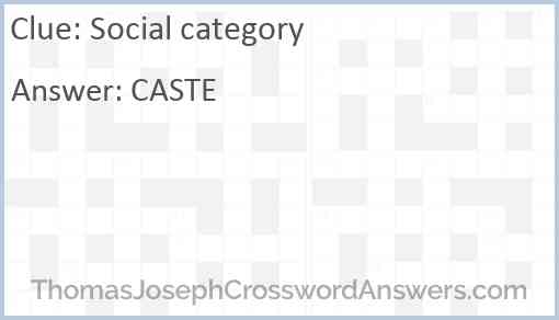Social category Answer