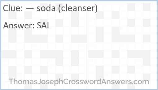 — soda (cleanser) Answer