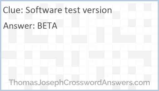 Software test version Answer