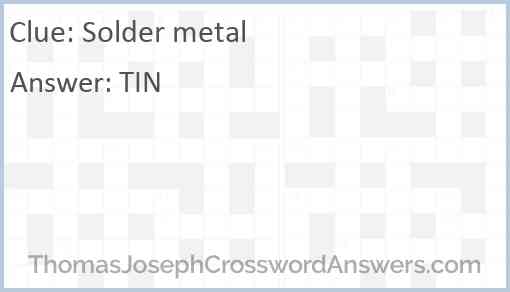 Solder metal Answer