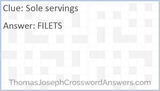 Sole servings Answer
