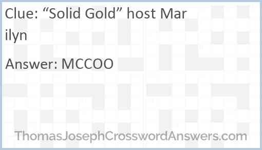 “Solid Gold” host Marilyn Answer