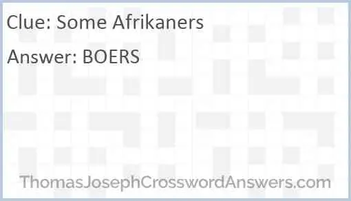 Some Afrikaners Answer