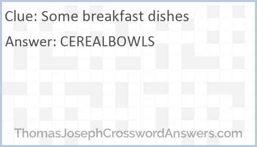 Some breakfast dishes Answer