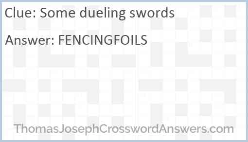 Some dueling swords Answer