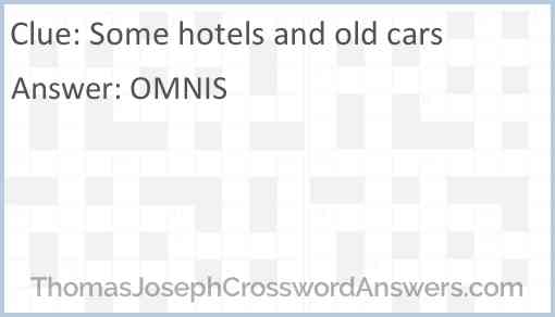 Some hotels and old cars Answer