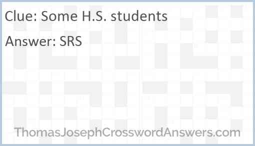 Some H.S. students Answer