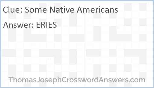 Some Native Americans Answer