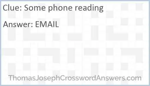 Some phone reading Answer