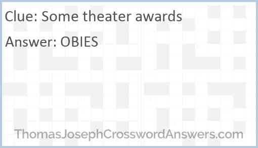 Some theater awards Answer