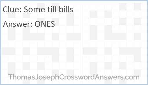 Some till bills Answer