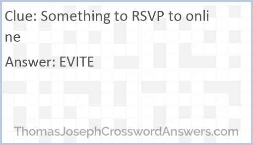 Something to RSVP to online Answer