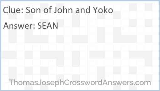 Son of John and Yoko Answer