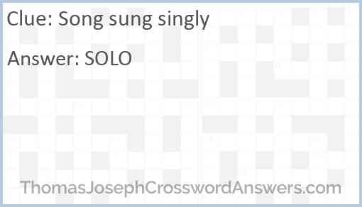 Song sung singly Answer