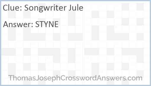 Songwriter Jule Answer