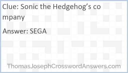 Sonic the Hedgehog’s company Answer