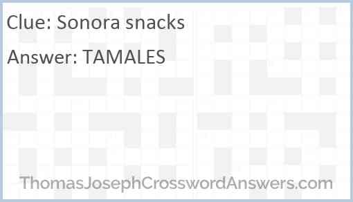 Sonora snacks Answer