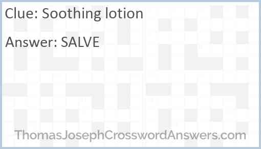 Soothing lotion Answer
