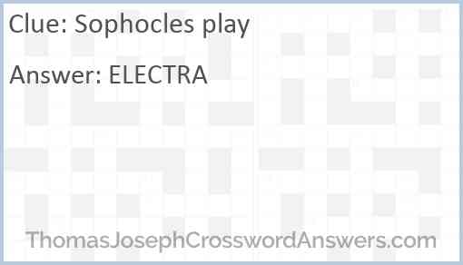 Sophocles play Answer