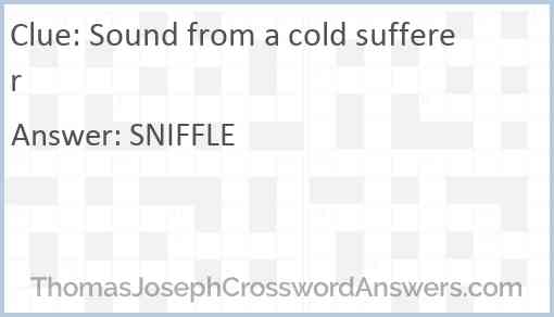 Sound from a cold sufferer Answer