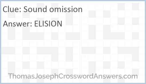 Sound omission Answer