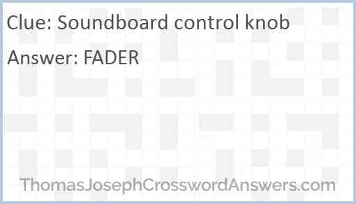 Soundboard control knob Answer