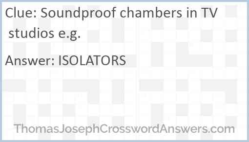 Soundproof chambers in TV studios e.g. Answer