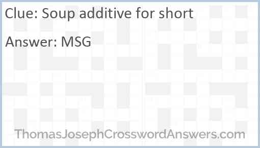 Soup additive for short Answer