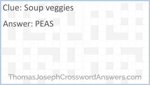 Soup veggies Answer