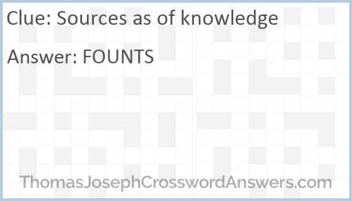 Sources as of knowledge Answer