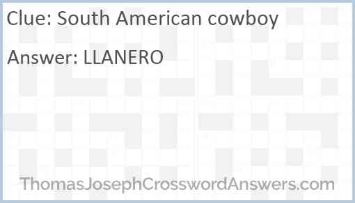 South American cowboy Answer