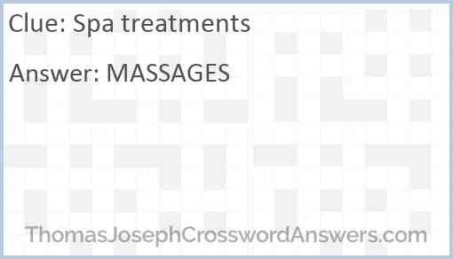 Spa treatments Answer